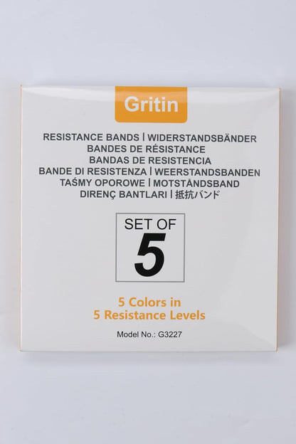 Professional Resistance Bands Set of 5 - Skin-Friendly Fitness Loop Bands with Varying Strength Levels and Travel Case - Perfect for Home, Gym, Yoga, and Training