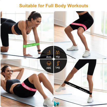 Professional Resistance Bands Set of 5 - Skin-Friendly Fitness Loop Bands with Varying Strength Levels and Travel Case - Perfect for Home, Gym, Yoga, and Training