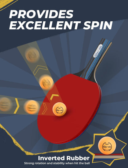 Ping Pong Paddles Set Table Tennis Rackets with Balls and Storage Case, 2/4 Premium Ping Pong Rackets for Indoor Outdoor